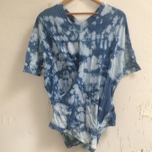 Anthropologie Amadi Z V Neck Tie Dye Tunic Top